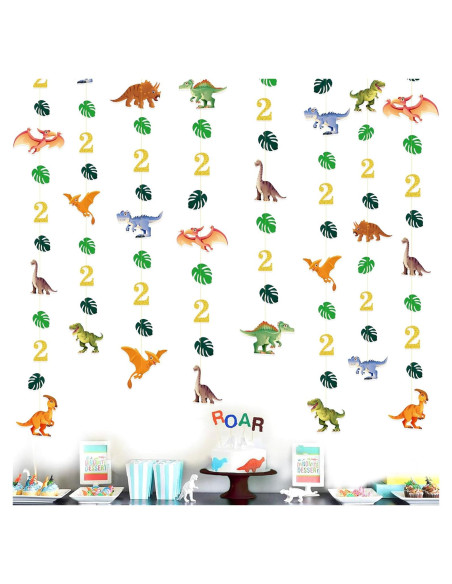 Decoraciones de Cumpleaños Dinosaurio 2 Años - Guirnalda Rex Decoraciones de Cumpleaños Dinosaurio 2 Años - Guirnalda Rex