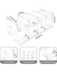 Organizador de Archivos Acrílico 4 Piezas 32x14.4x13 cm 2