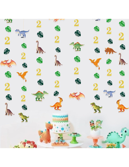 Decoraciones de Cumpleaños Dinosaurio 2 Años - Guirnalda Rex Decoraciones de Cumpleaños Dinosaurio 2 Años - Guirnalda Rex