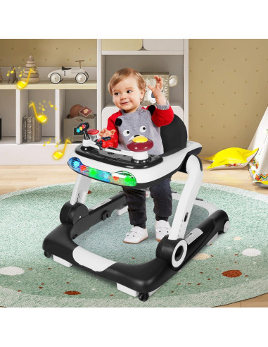 Andador 6 en 1 TODEFULL Negro con Altura y Velocidad Ajustables