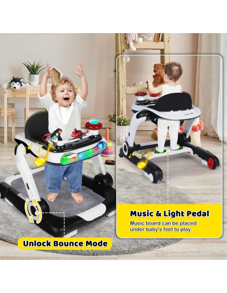 Andador 6 en 1 TODEFULL Negro con Altura y Velocidad Ajustables