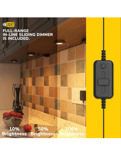 Kit de 3 Luces LED Puck Dimmables GETINLIGHT 3000K Bronce 2