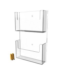 Soporte de Postales de Pared Acrílico 2 Bolsillos 19x28 cm