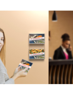 Soporte de Postales de Pared Acrílico 2 Bolsillos 19x28 cm 2