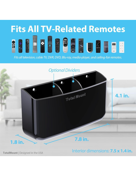 Soporte de Control Remoto TotalMount Negro Premium para 4 Controles