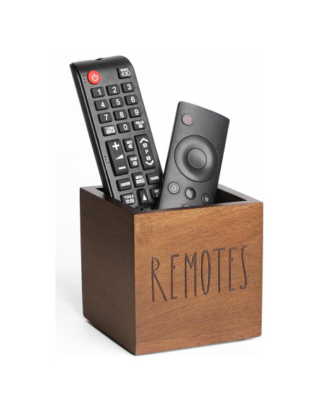 Soporte de Control Remoto de Madera de Acacia LBEMEY - Marrón