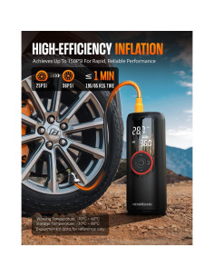 Compresor de Aire Portátil NEVERLAND 150 PSI 20000mAh Rojo 2