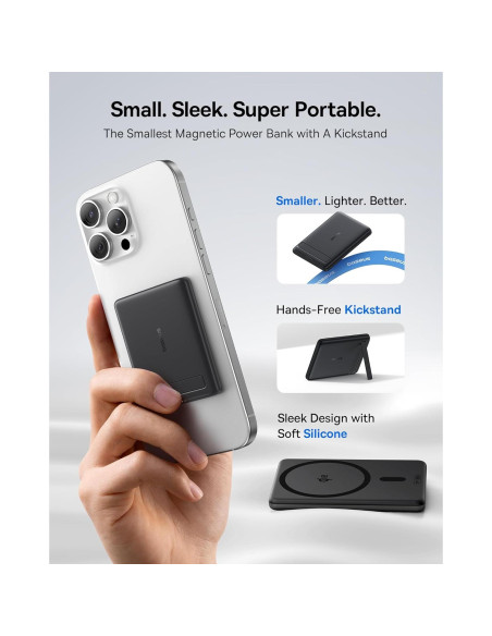 Baseus Picogo Power Bank 5000mAh Cargador Inalámbrico Negro