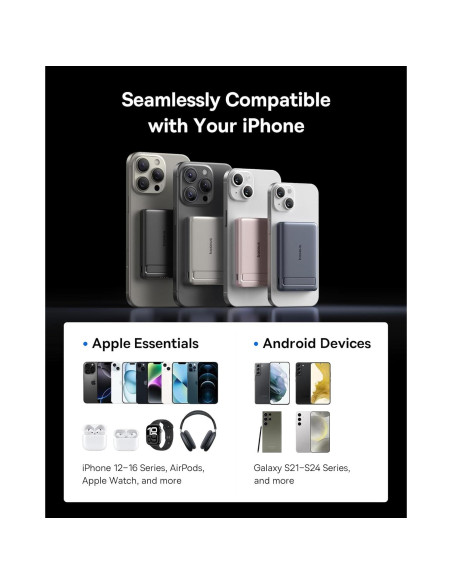 Baseus Picogo Power Bank 5000mAh Cargador Inalámbrico Negro