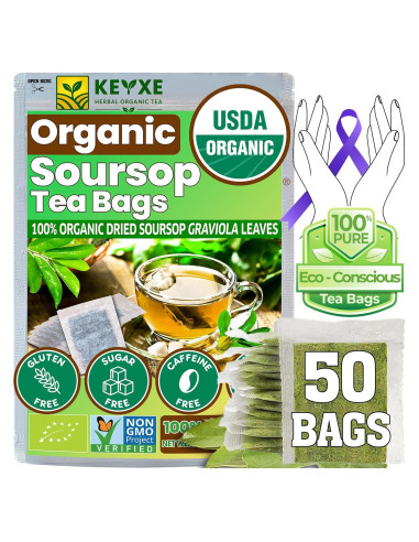 Té de Hojas de Guanábana Orgánico KEYXE 50 Bolsas Ecológicas