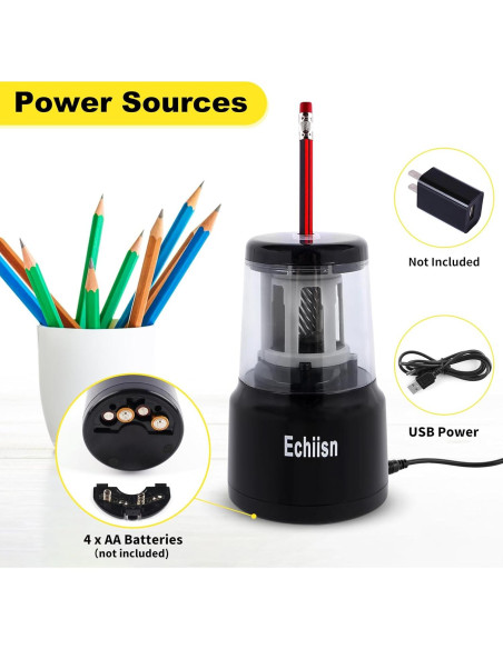 Sacapuntas Eléctrico Echiisn SN8103, Afilado Rápido y Potente