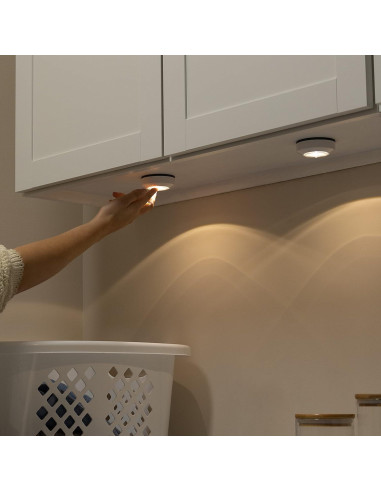 Luces LED en forma de disco Amazon Basics, 50 lúmenes, 2 unidades