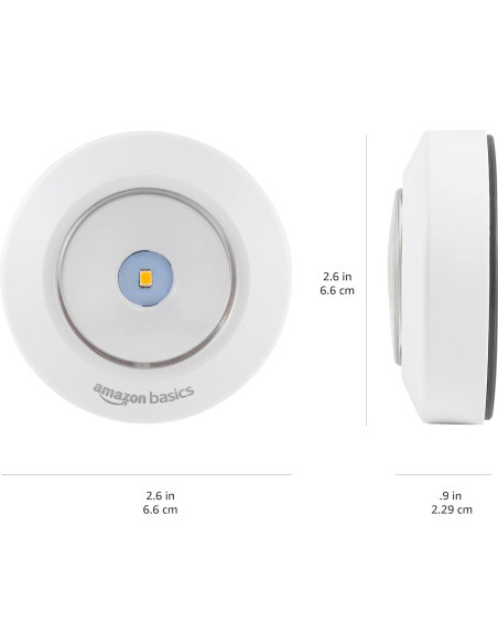 Luces LED en forma de disco Amazon Basics, 50 lúmenes, 2 unidades