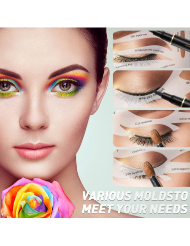 Plantillas de Maquillaje YAFIYGI para Delineador y Sombra