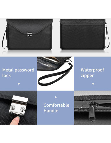 Bolsa de Documentos a Prueba de Fuego Cragtek 42x31cm Impermeable