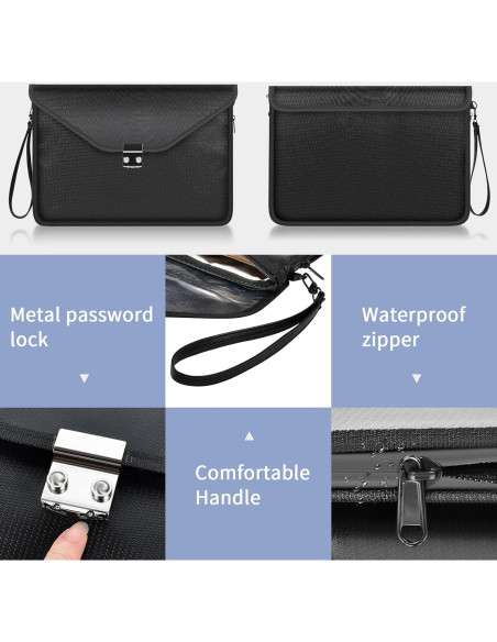 Bolsa de Documentos a Prueba de Fuego Cragtek 42x31cm Impermeable