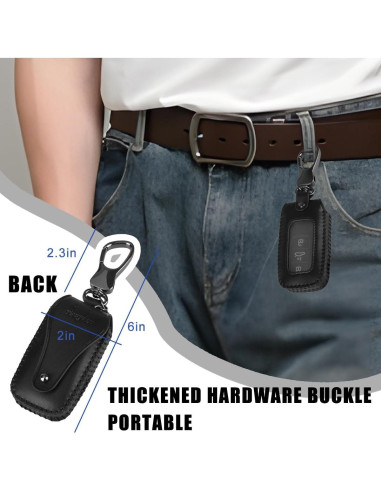 Funda de Llave de Coche Zipelo de Cuero Antideslizante 9x5cm