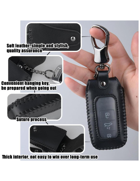 Funda de Llave de Coche Zipelo de Cuero Antideslizante 9x5cm