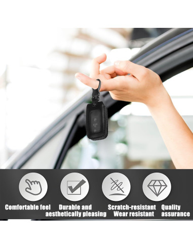 Funda de Llave de Coche Zipelo de Cuero Antideslizante 9x5cm