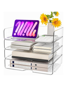 Organizador de Papel Apilable Vivihomety 4 Niveles Acrílico