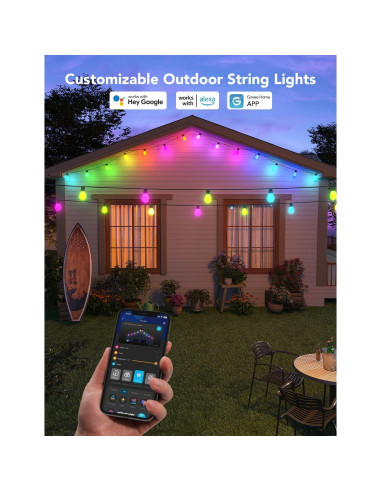 Luces de Cadena Inteligentes Govee H7020 14.63m RGBIC IP65