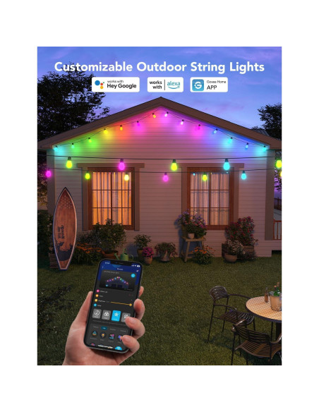 Luces de Cadena Inteligentes Govee H7020 14.63m RGBIC IP65