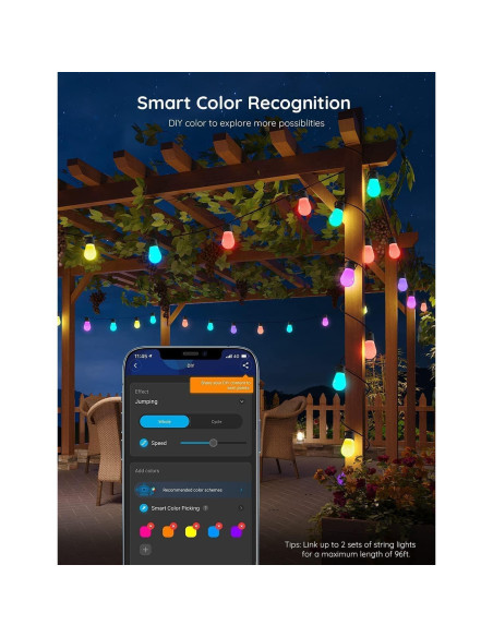 Luces de Cadena Inteligentes Govee H7020 14.63m RGBIC IP65