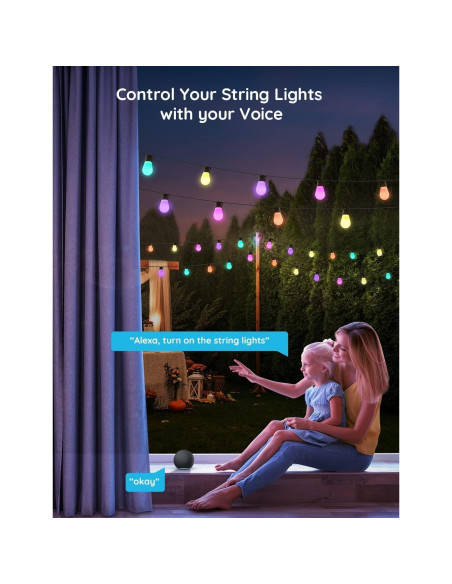 Luces de Cadena Inteligentes Govee H7020 14.63m RGBIC IP65