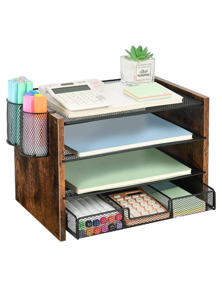 Organizador de Escritorio OPNICE 4 Niveles con Cajón y Soportes