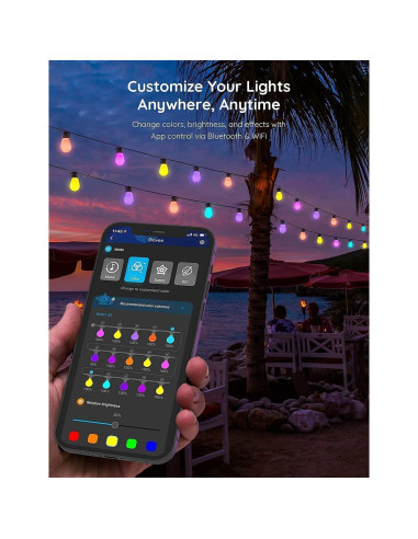 Luces de Cadena Inteligentes Govee H7020 14.63m RGBIC IP65