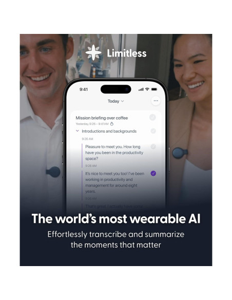 Colgante Grabadora de Voz AI Limitless LS-PT-01 Resistente al Agua