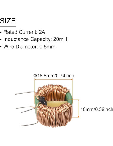 Bobina de Núcleo Toroidal Rebower 20mH 2A - 10 Pcs