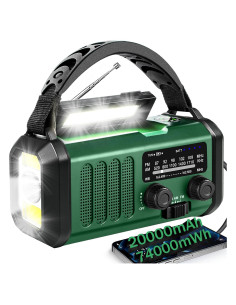 Radio de Emergencia QAUYYW 20000mAh Solar y Manivela