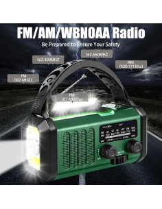 Radio de Emergencia QAUYYW 20000mAh Solar y Manivela 2