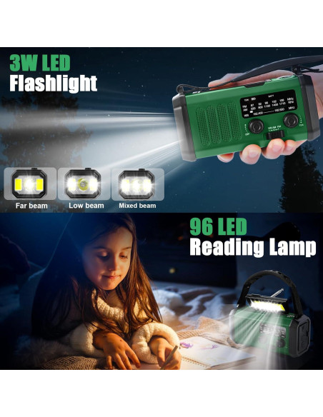 Radio de Emergencia QAUYYW 20000mAh Solar y Manivela