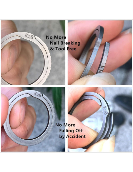 Anillos de Llave de Titanio BANG TI - Kit de 2 Unidades