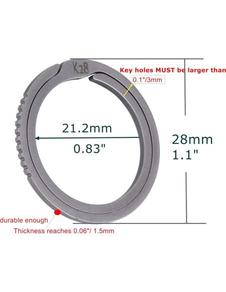 Anillos de Llave de Titanio BANG TI - Kit de 2 Unidades