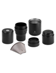 Kit de Café Pour Over VSSL Negro | 2 Tazas Acero Inoxidable 10oz