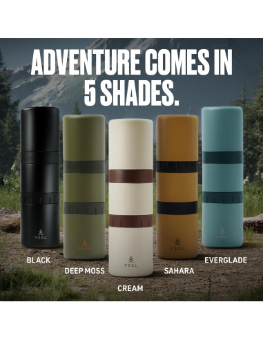 Kit de Café Pour Over VSSL Negro | 2 Tazas Acero Inoxidable 10oz