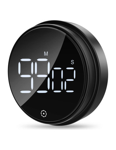 Temporizador Digital AMIR Negro con Pantalla LED 3" y Volumen Ajustable