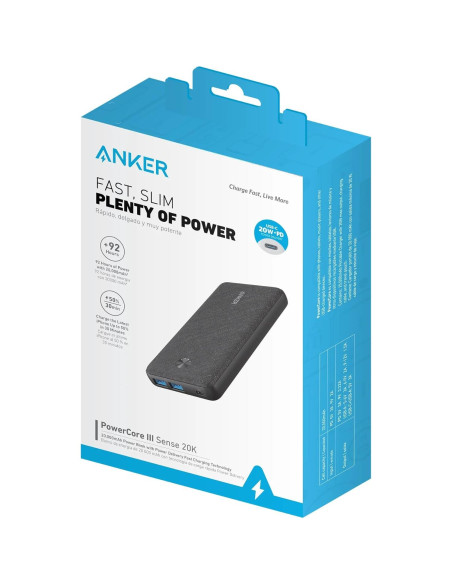 Cargador Portátil Anker PowerCore III Sense 20K 20W USB-C