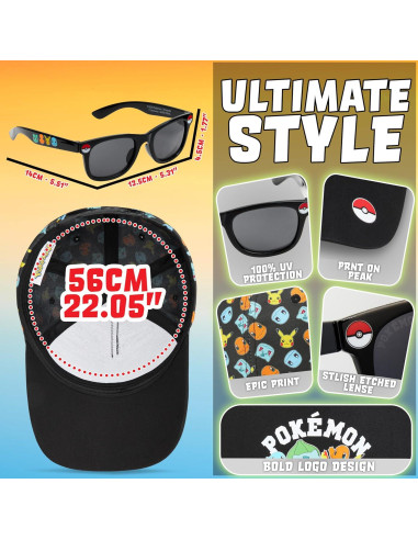 Gorra de béisbol Get Trend para niños 4-12 años + gafas UV