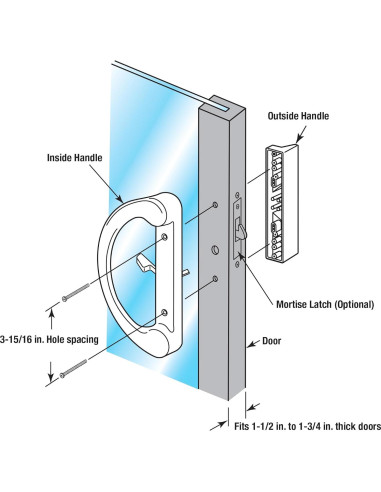 Conjunto de Manijas para Puertas Correderas Prime-Line C 1225 Blanco