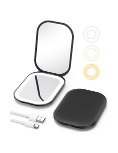 Espejo Compacto Iluminado Gospire SJCBJZ-8GE 1X/3X Negro