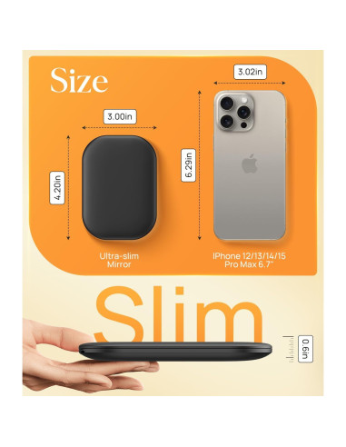 Espejo Compacto Iluminado Gospire SJCBJZ-8GE 1X/3X Negro