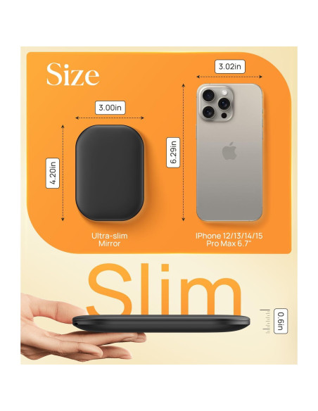 Espejo Compacto Iluminado Gospire SJCBJZ-8GE 1X/3X Negro