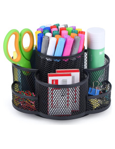 Organizador de escritorio Topwey negro con 7 compartimentos