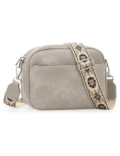 Bolso Cruzado Pequeño YDSIII de Cuero Vegano para Mujeres - Gris