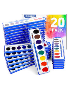 Juego de Pinturas Acuareladas FUMILE 20 Colores Brillantes