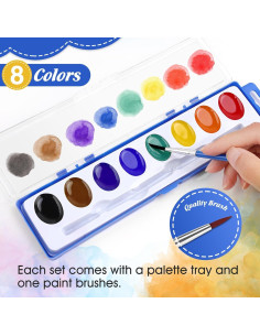 Juego de Pinturas Acuareladas FUMILE 20 Colores Brillantes 2
